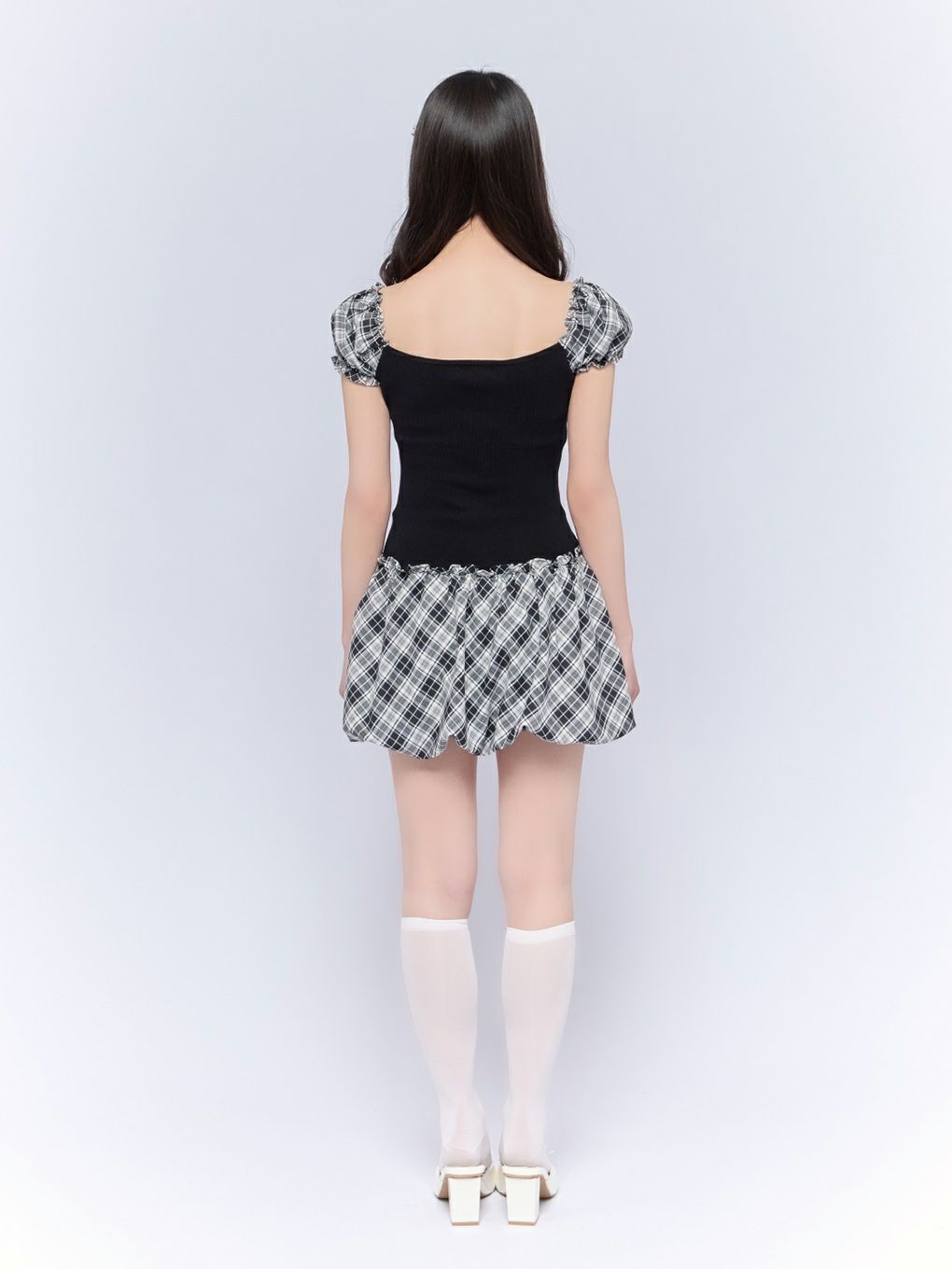 【BUBBLES】バルーンチェックワンピース