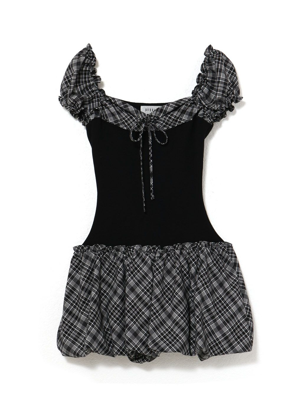 【BUBBLES】バルーンチェックワンピース