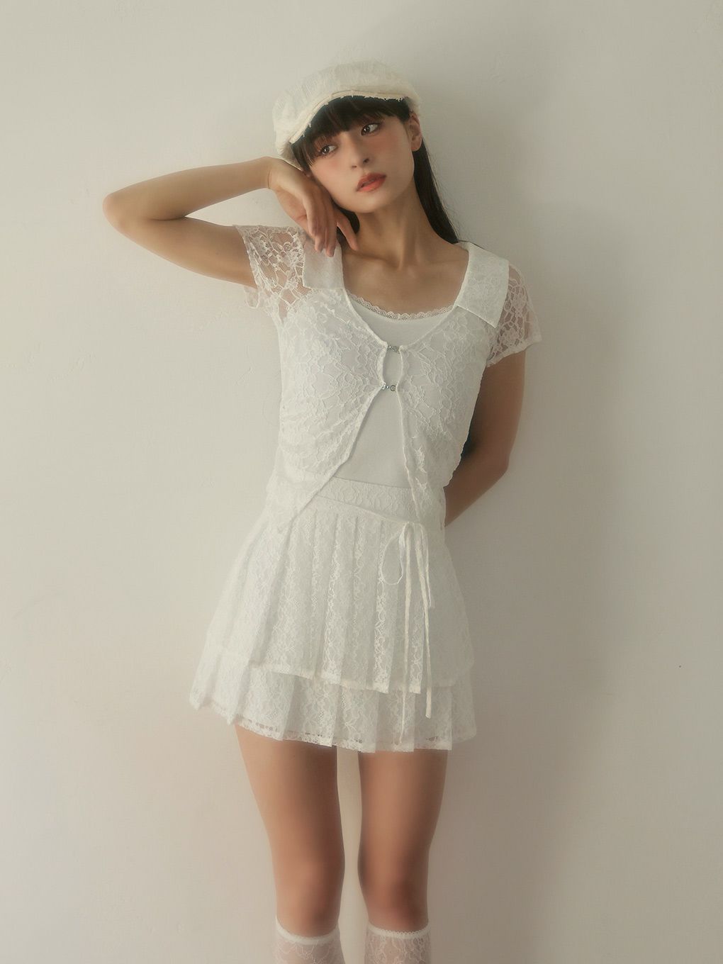 【BUBBLES】ティアードプリーツスカパン