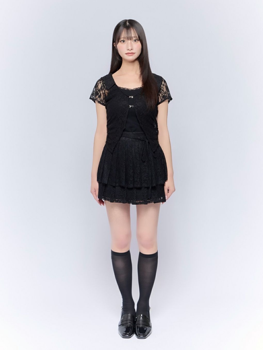 【BUBBLES】ティアードプリーツスカパン