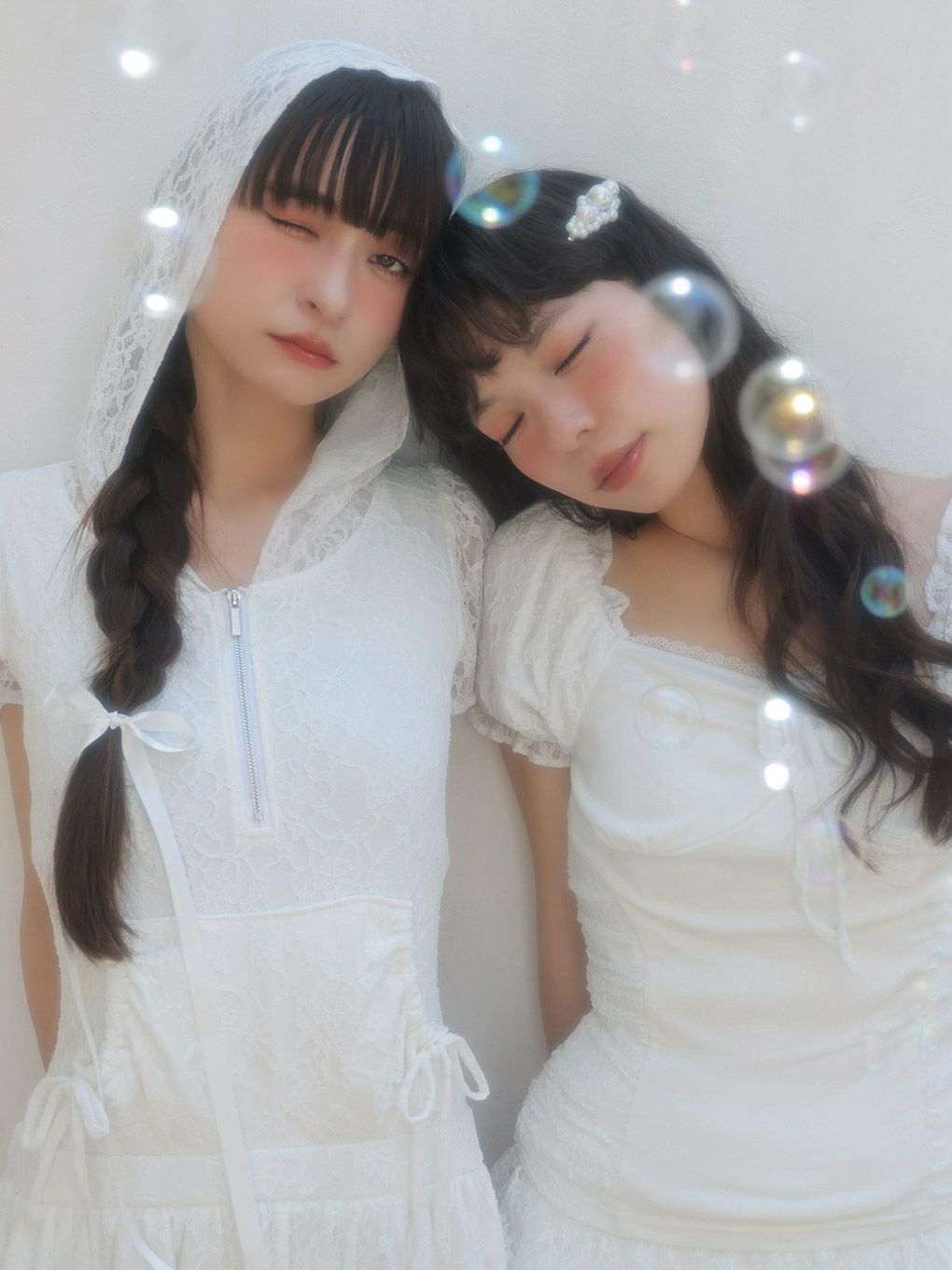 【BUBBLES】レースパーカーバルーンワンピース