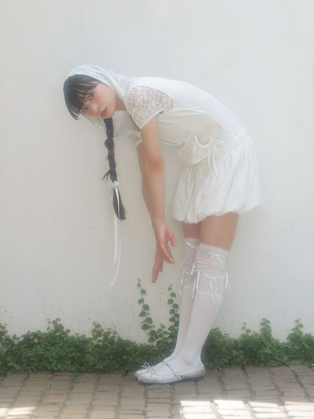 【BUBBLES】レースパーカーバルーンワンピース