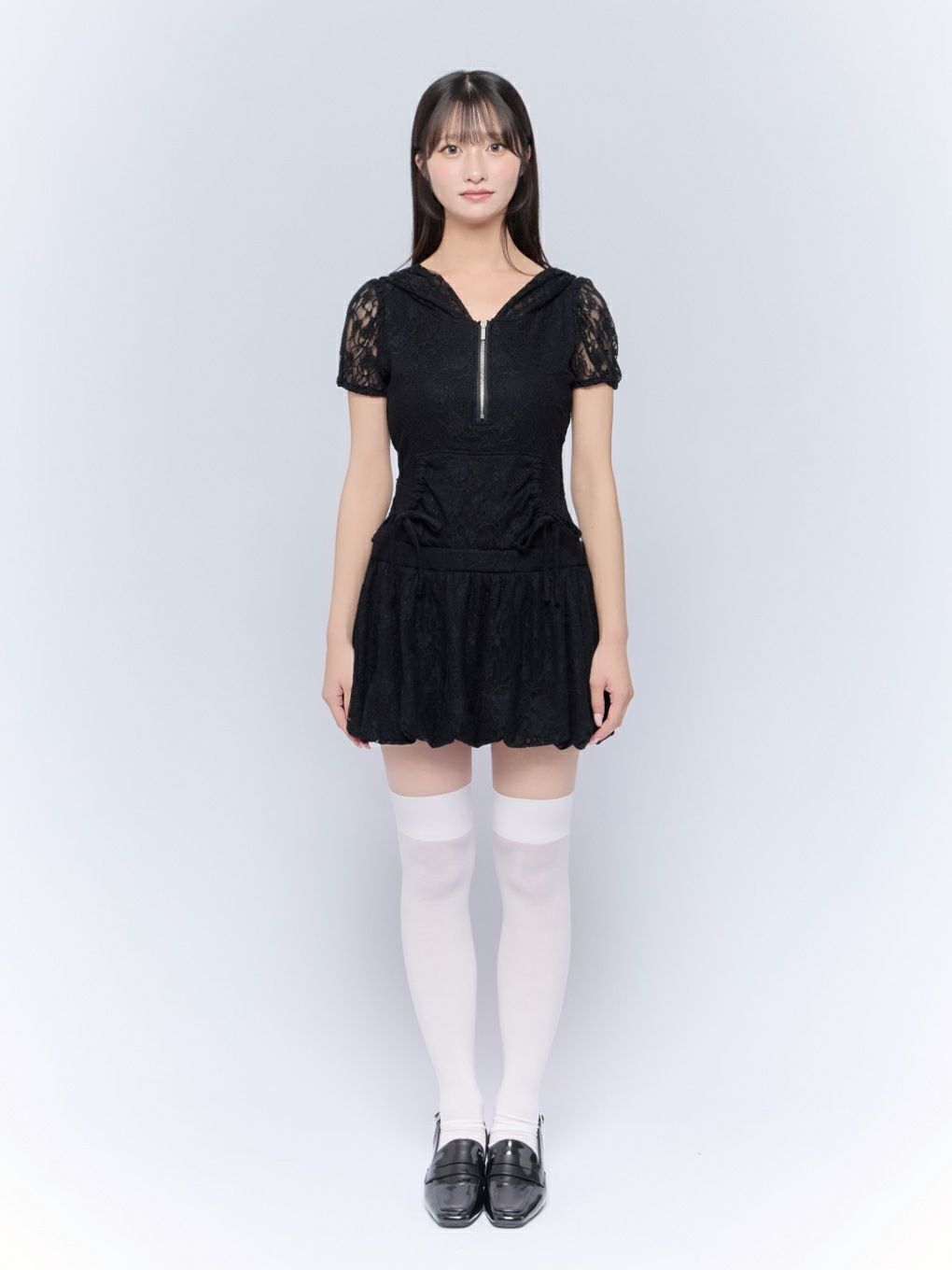 【BUBBLES】レースパーカーバルーンワンピース