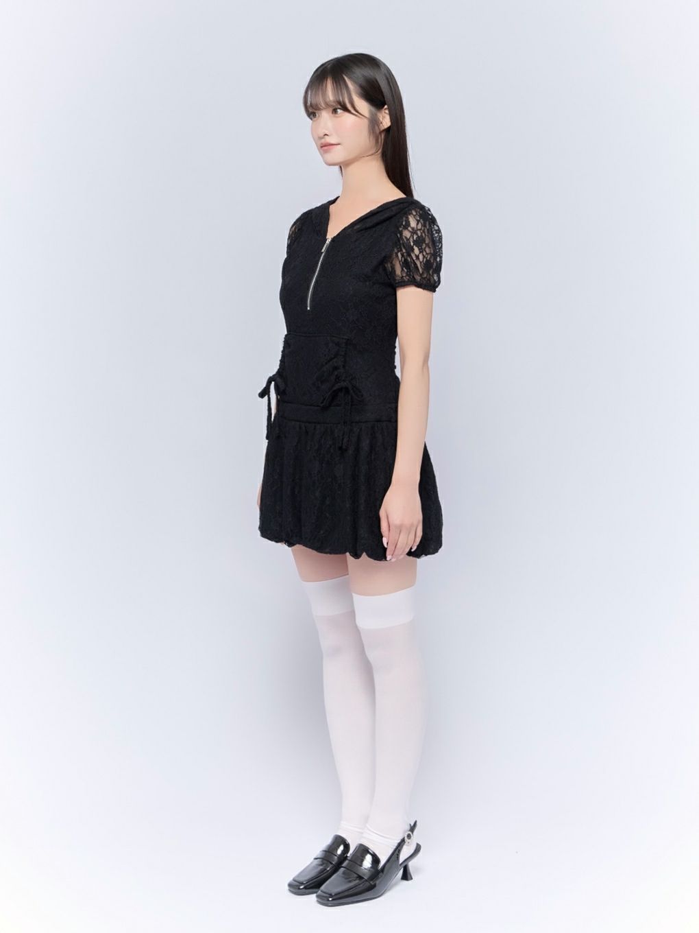 【BUBBLES】レースパーカーバルーンワンピース