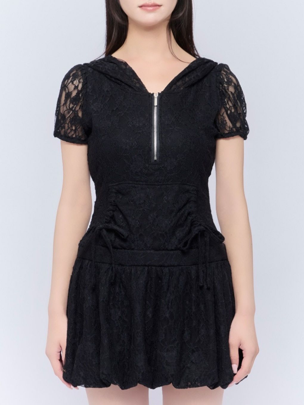 【BUBBLES】レースパーカーバルーンワンピース