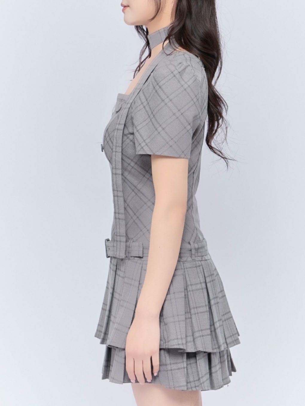 【BUBBLES】スクエアプリーツワンピース