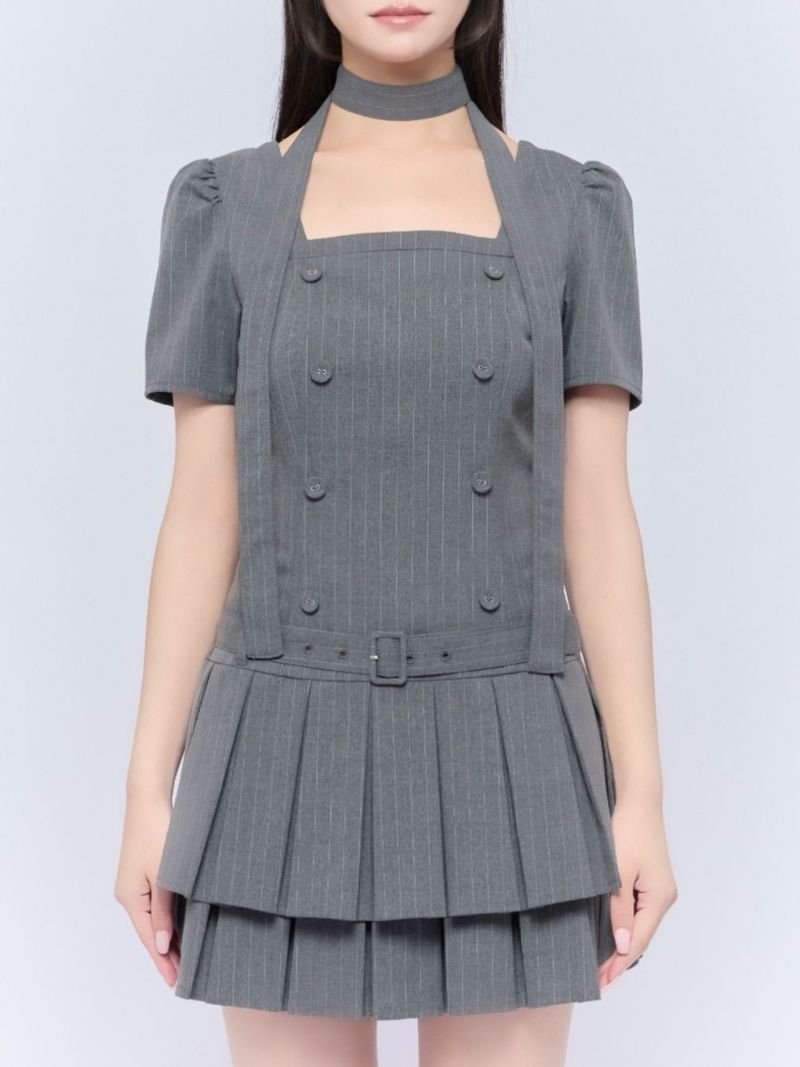 BUBBLES】スクエアプリーツワンピース | sparkling mall online store