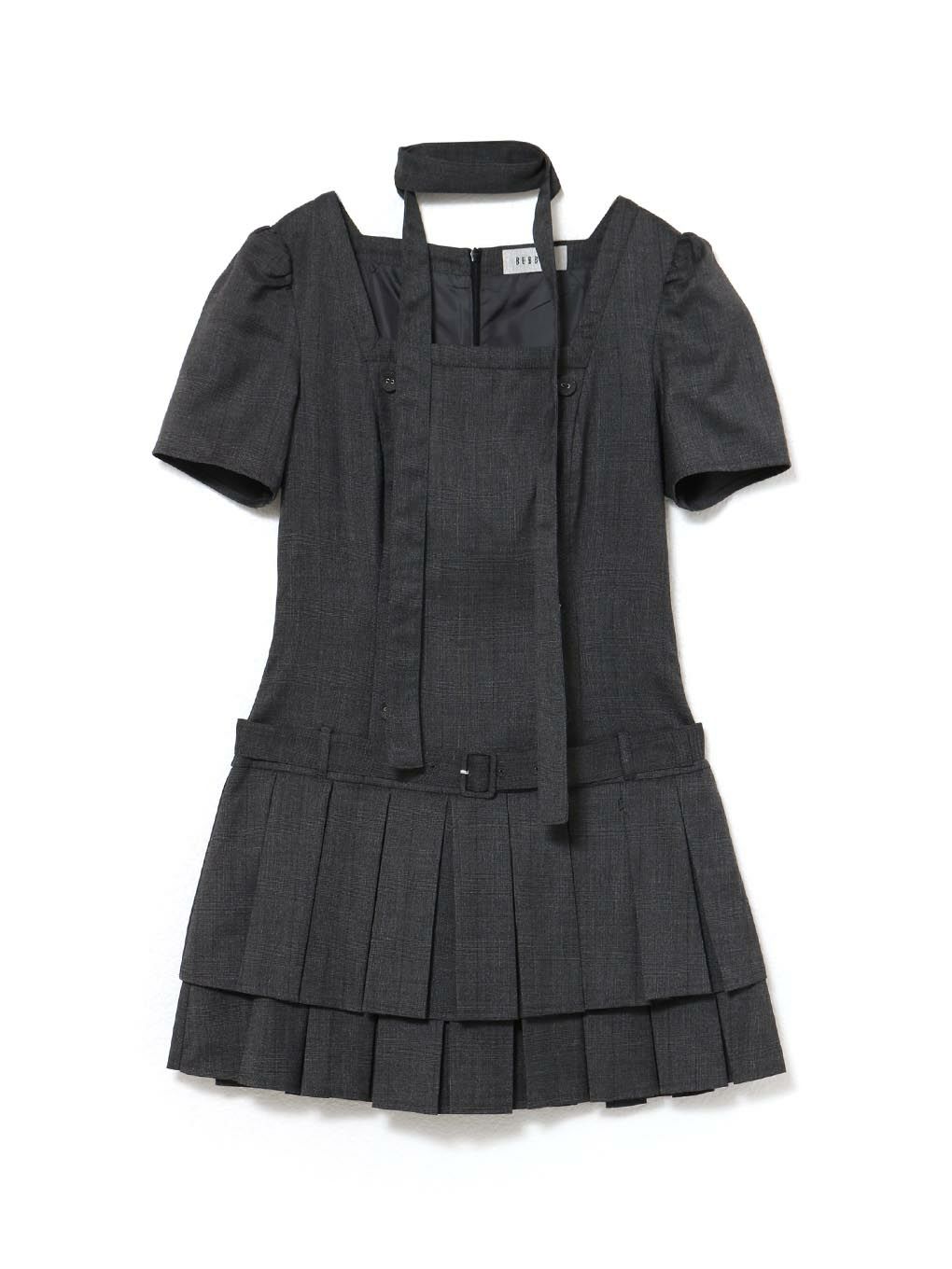 【BUBBLES】スクエアプリーツワンピース