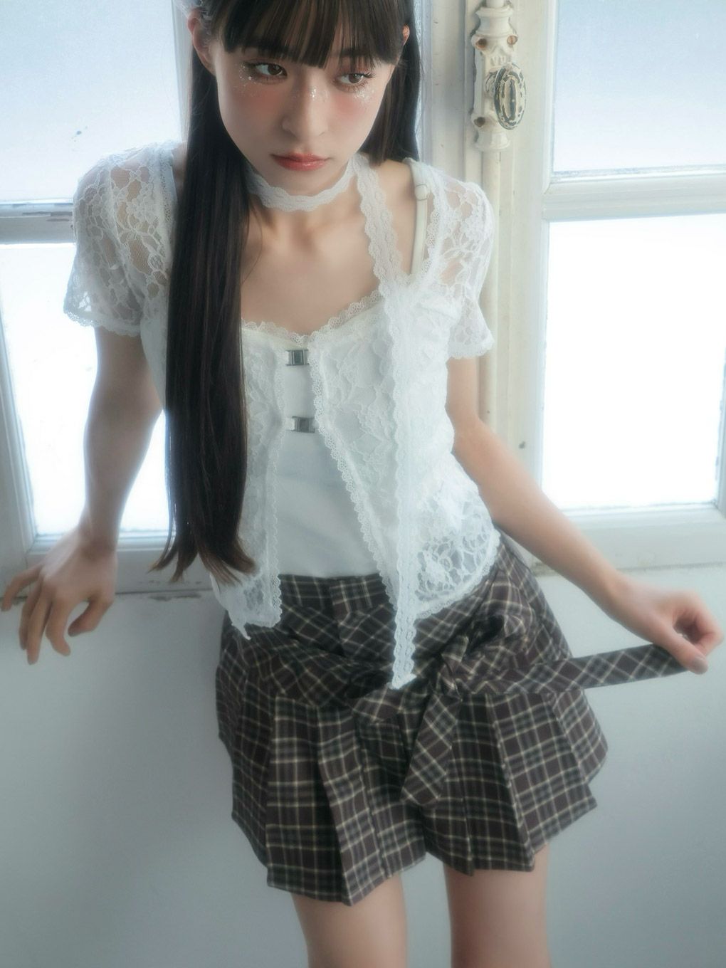 【BUBBLES】リボンプリーツスカパン