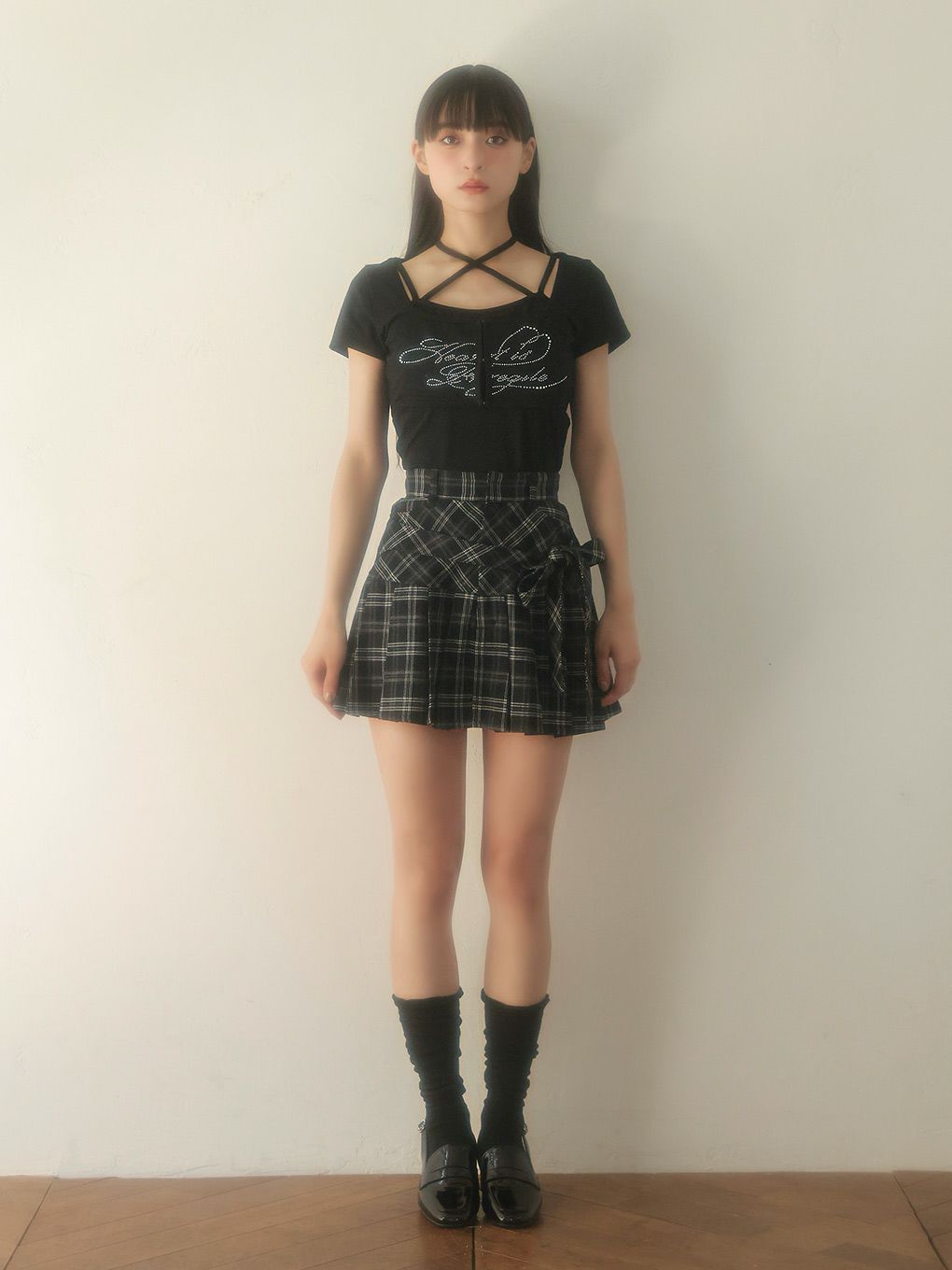 【BUBBLES】リボンプリーツスカパン