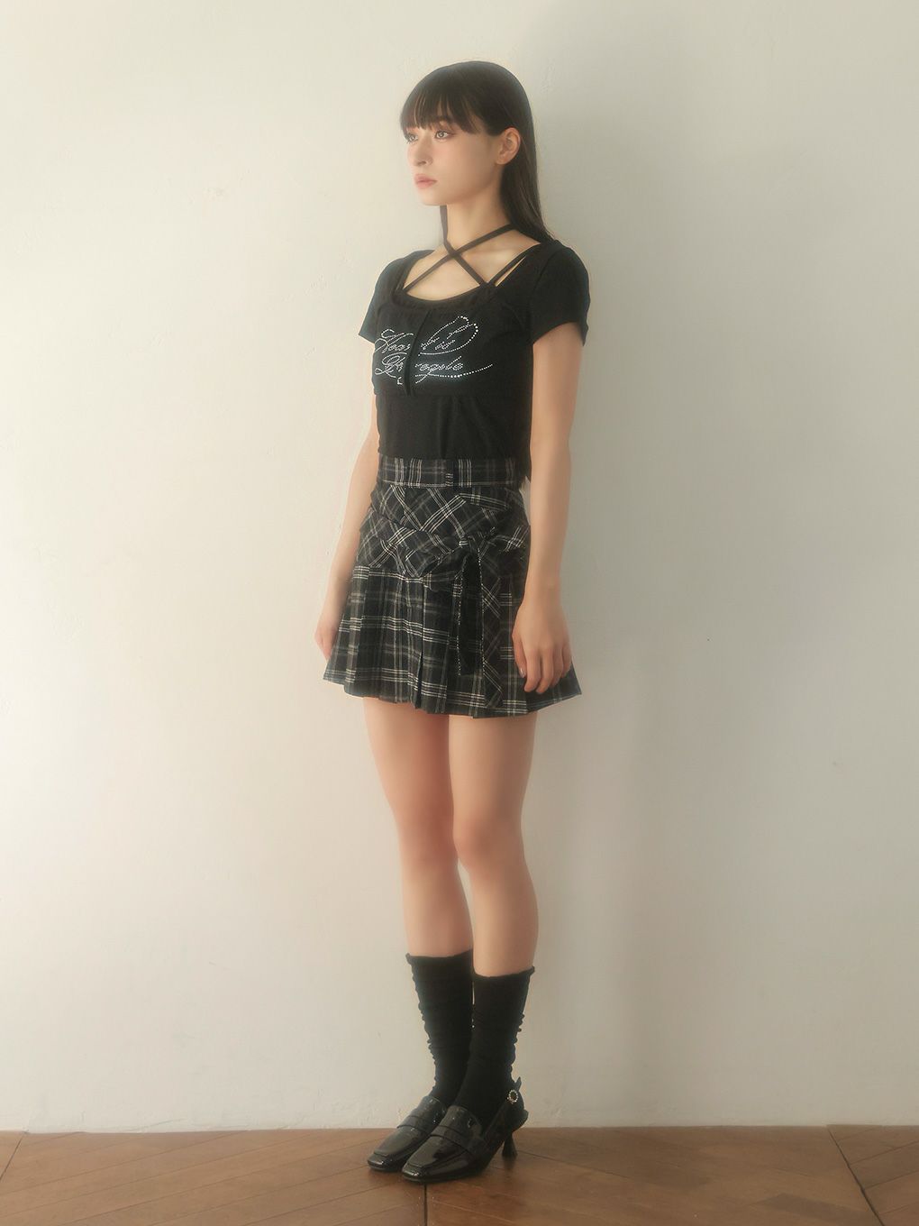 【BUBBLES】リボンプリーツスカパン