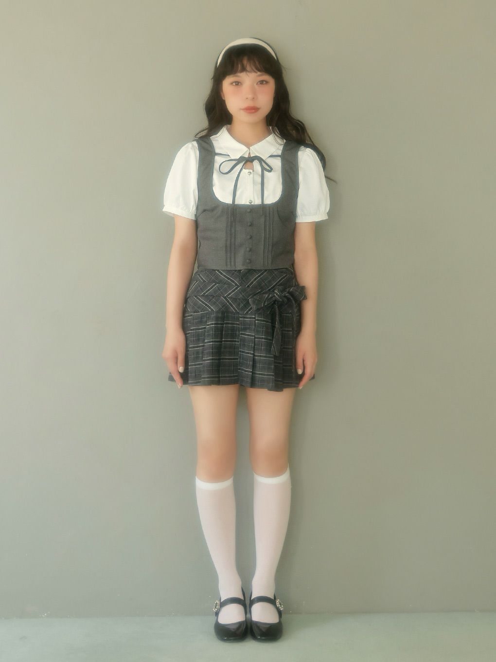 【BUBBLES】リボンプリーツスカパン