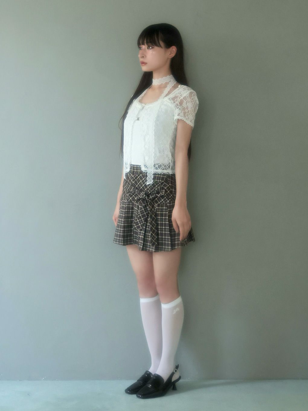 【BUBBLES】リボンプリーツスカパン