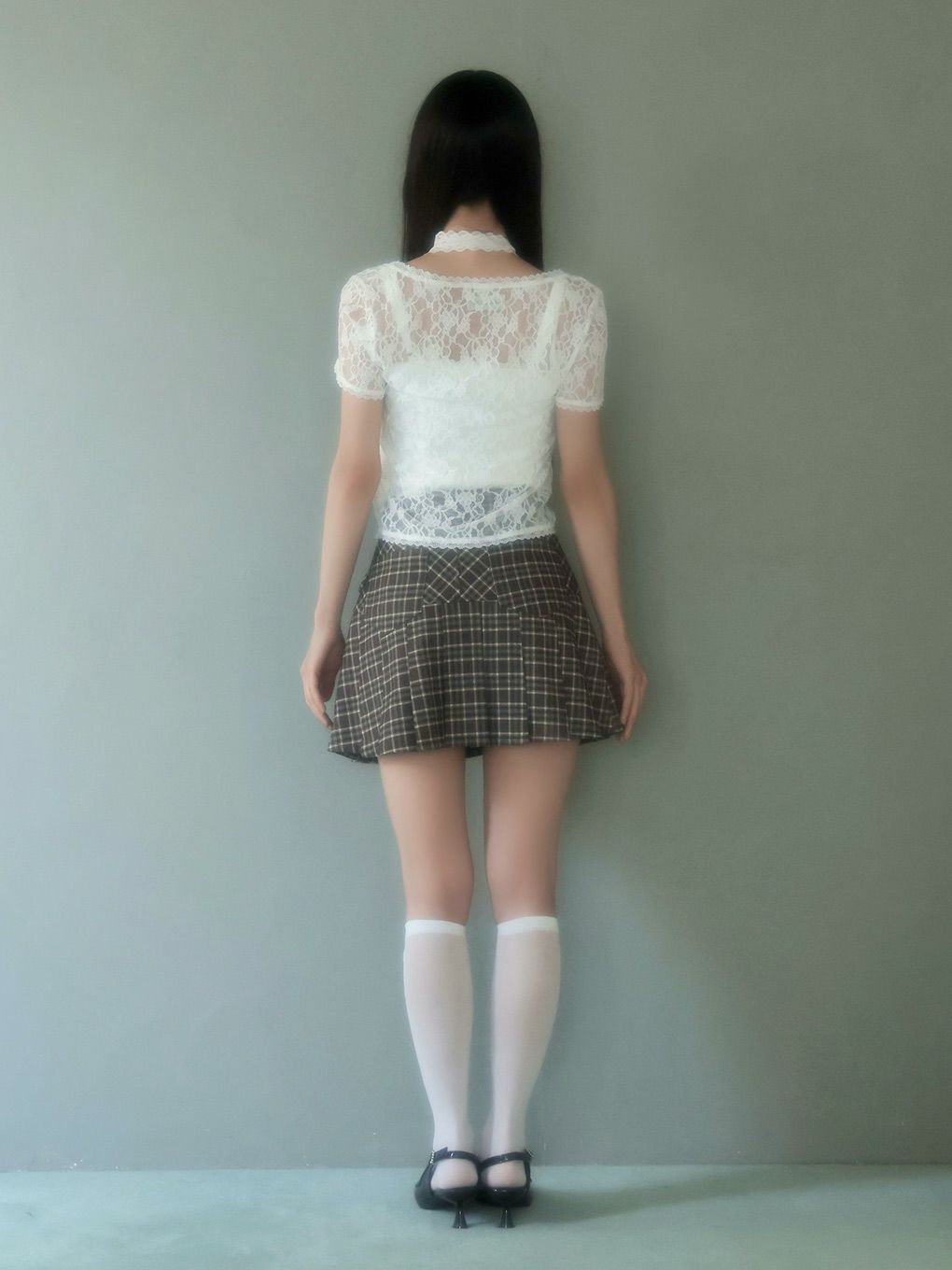 【BUBBLES】リボンプリーツスカパン