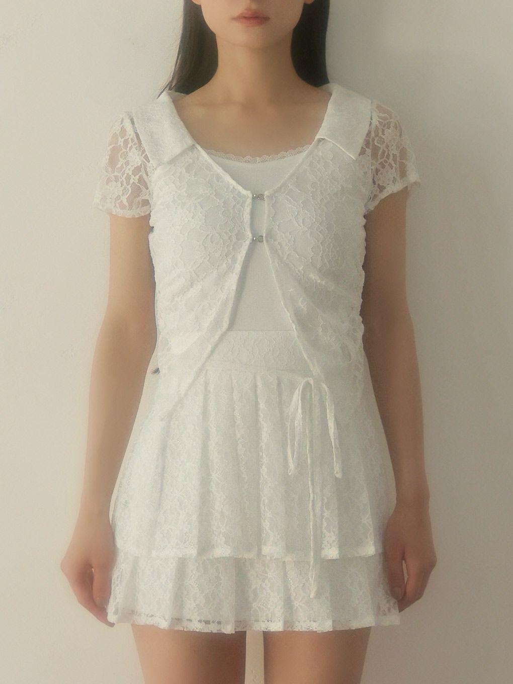 【BUBBLES】レースレイヤードトップス