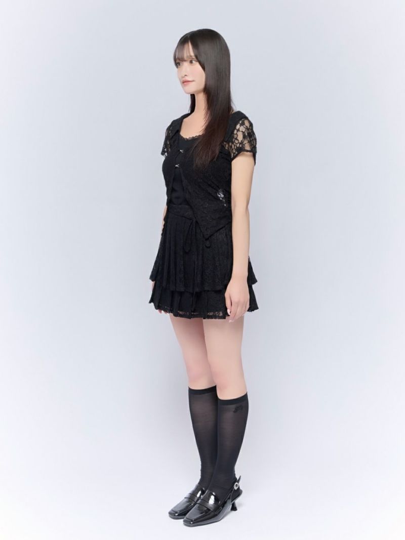 bubbles プリントレースアンサンブル ブラック BUBBLES】レースリボンアンサンブル | sparkling mall online store