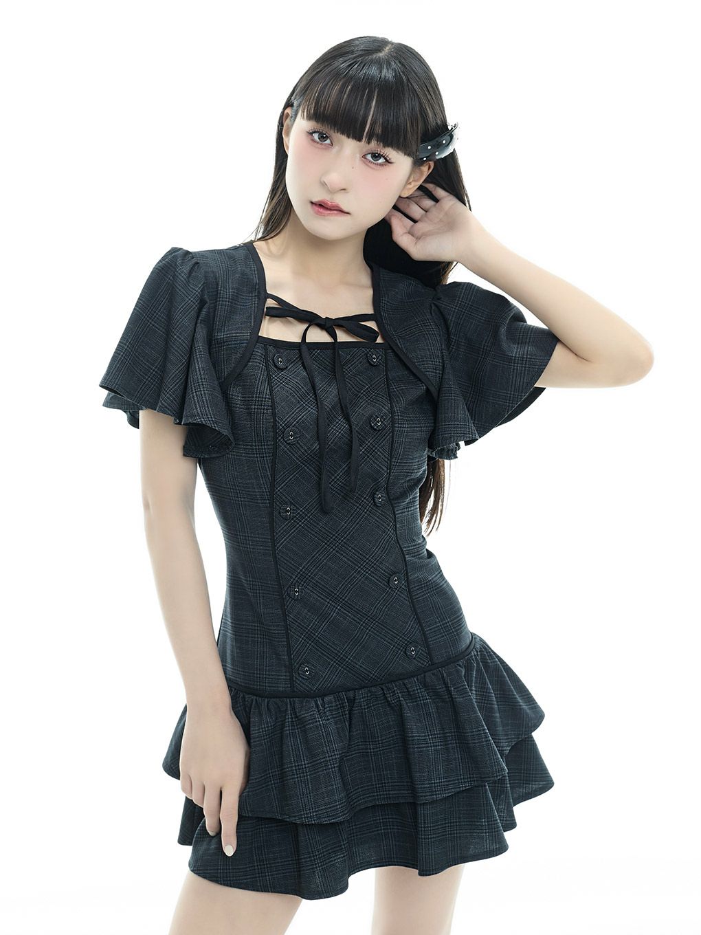 【BUBBLES】フレアティアードワンピース