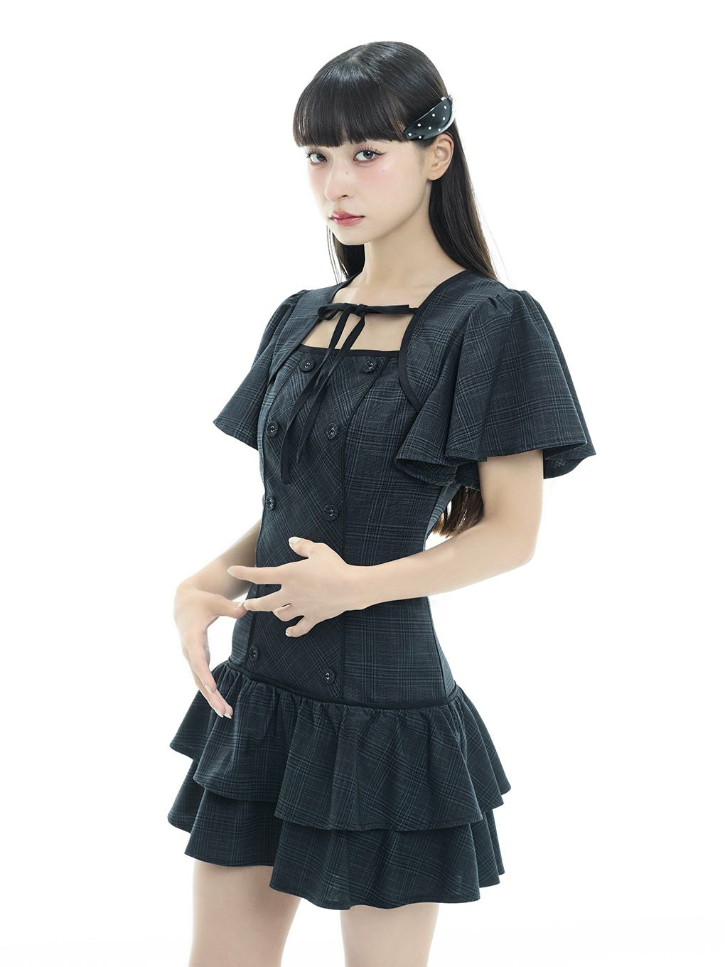 【BUBBLES】フレアティアードワンピース