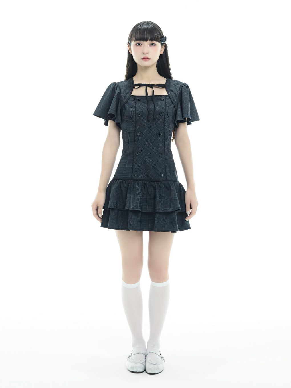 【BUBBLES】フレアティアードワンピース