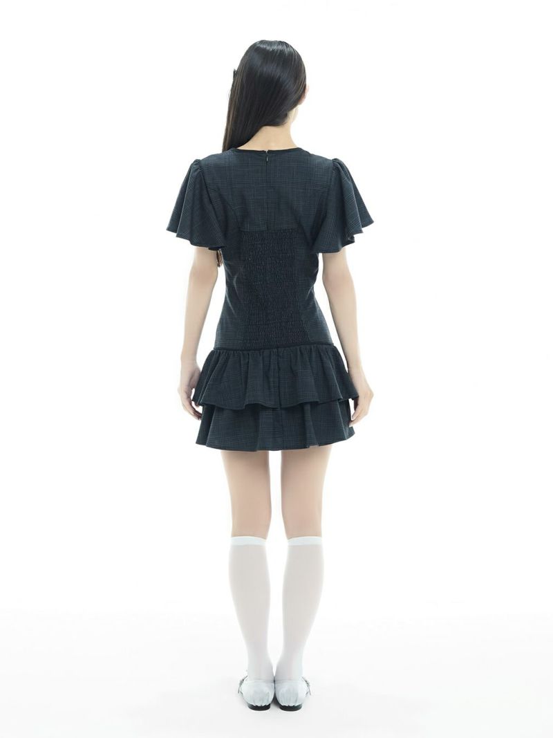 bubbles レイヤードティアードワンピース　ブラック BUBBLES】リブティアードワンピース | sparkling mall online store