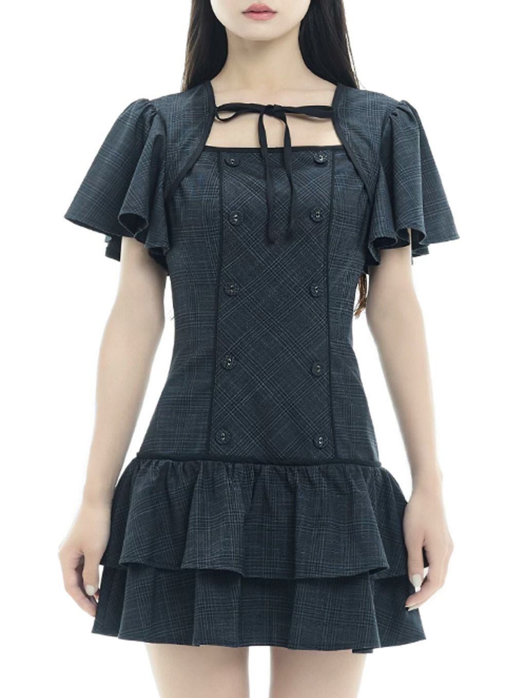 【BUBBLES】フレアティアードワンピース