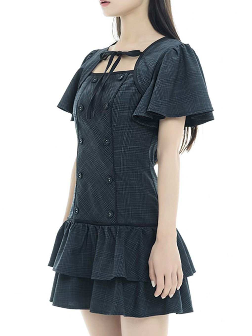 【BUBBLES】フレアティアードワンピース