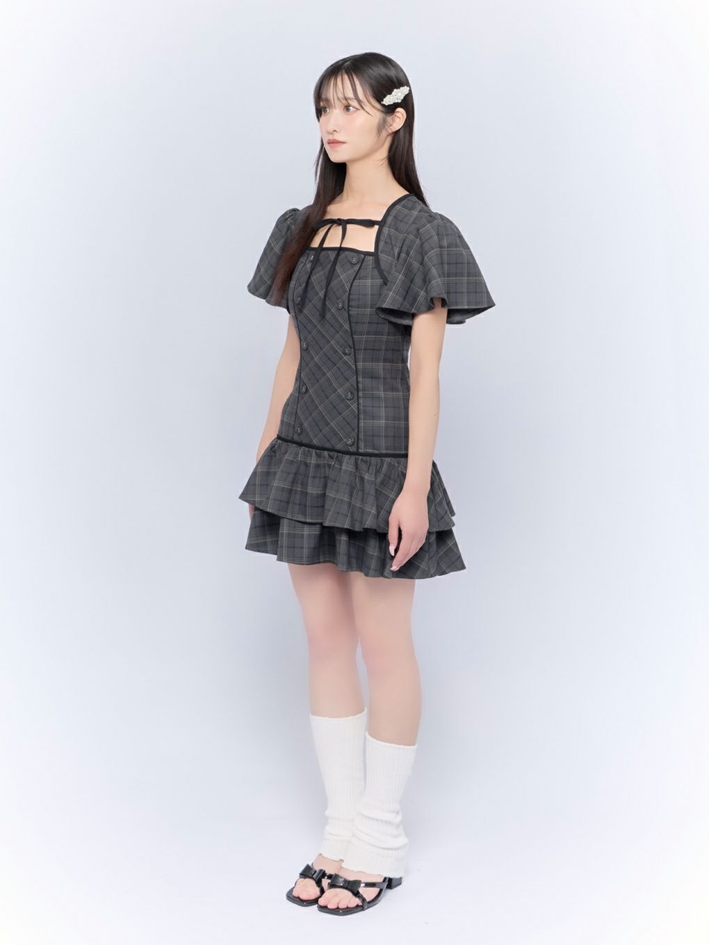 【BUBBLES】フレアティアードワンピース