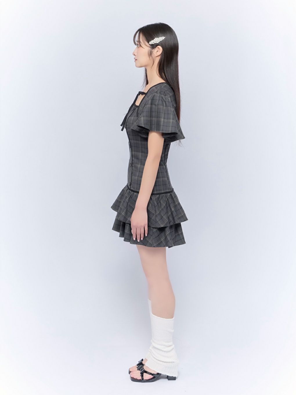 【BUBBLES】フレアティアードワンピース