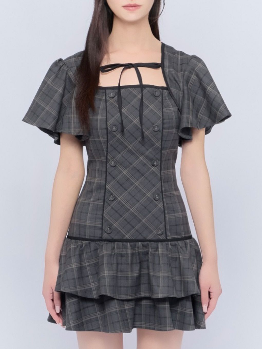 【BUBBLES】フレアティアードワンピース