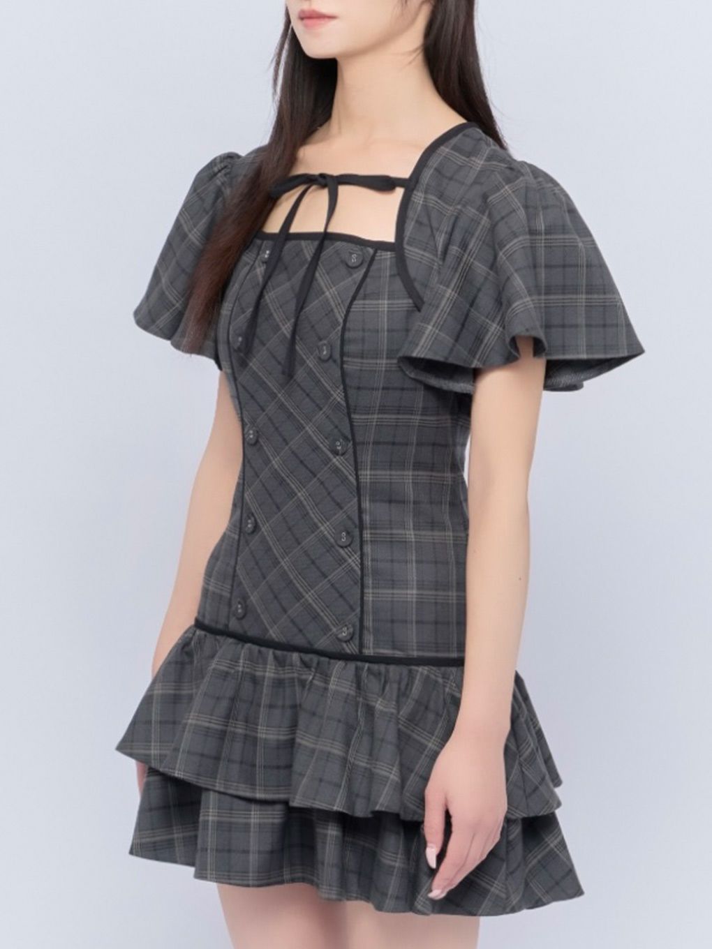 【BUBBLES】フレアティアードワンピース