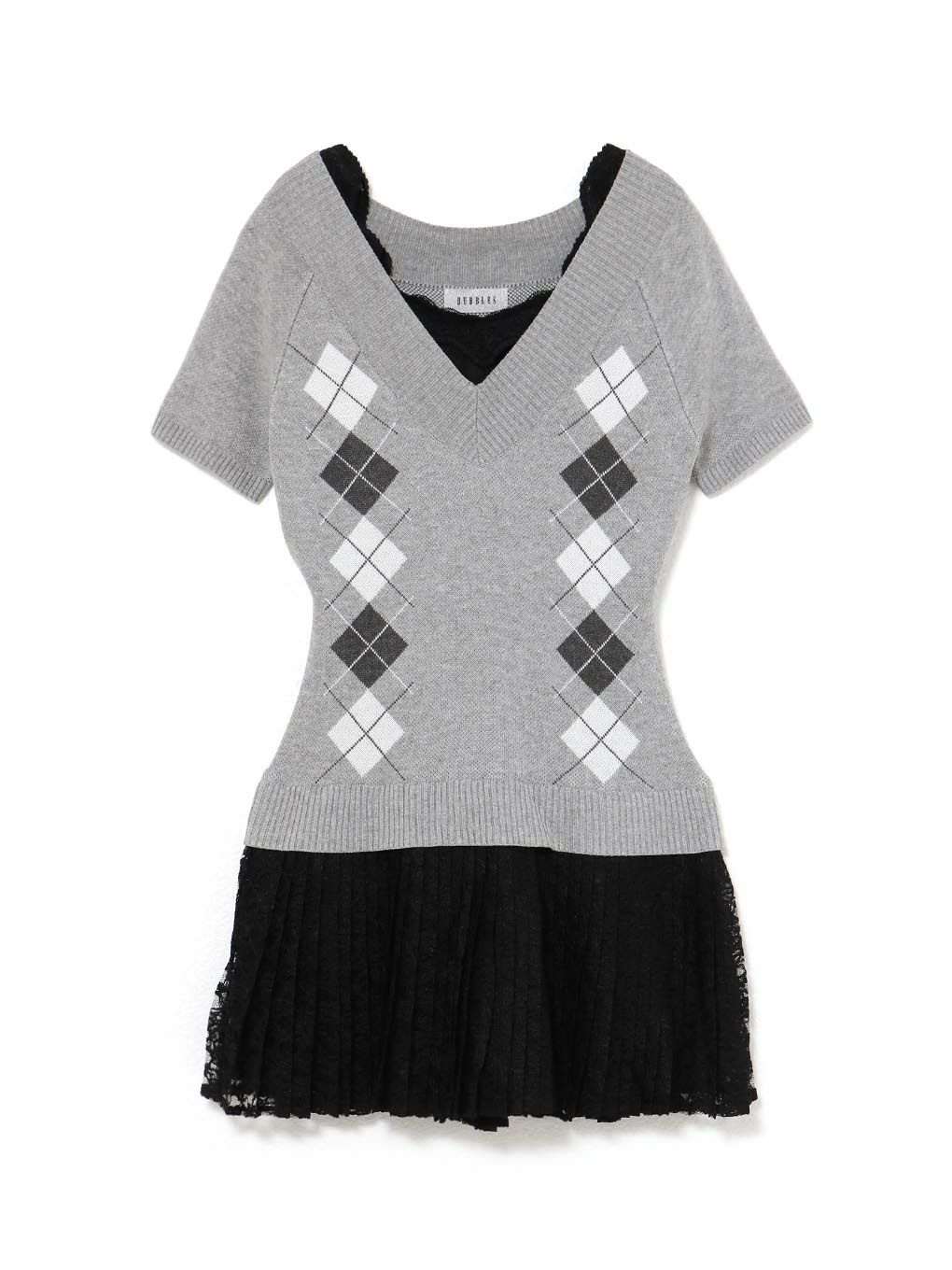 【BUBBLES】レイヤードプリーツワンピース