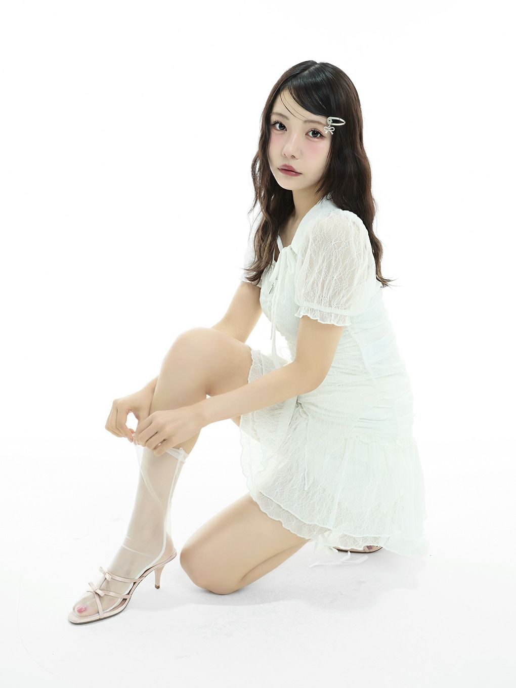 【BUBBLES】リボンレースブラウス