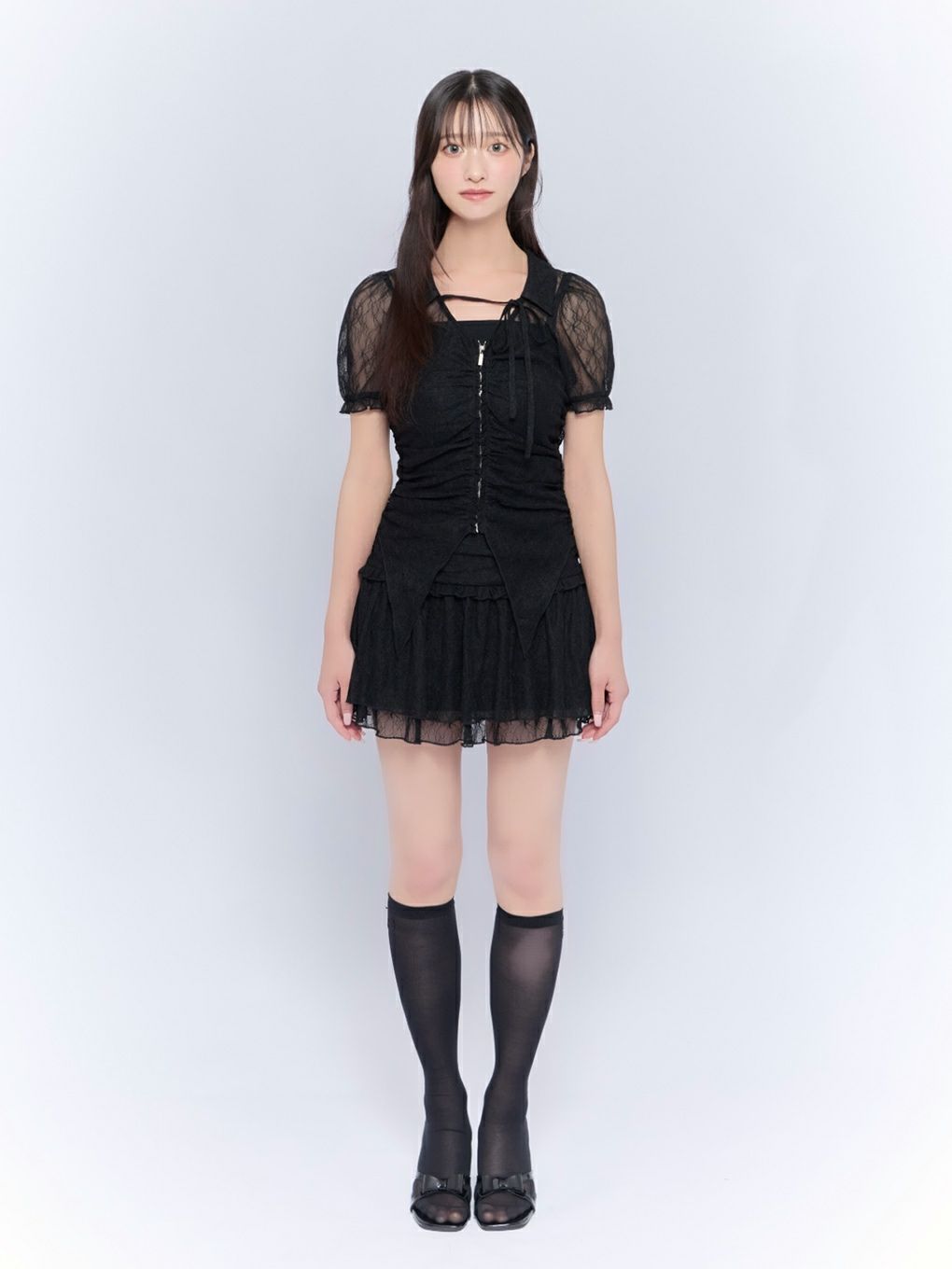 【BUBBLES】リボンレースブラウス