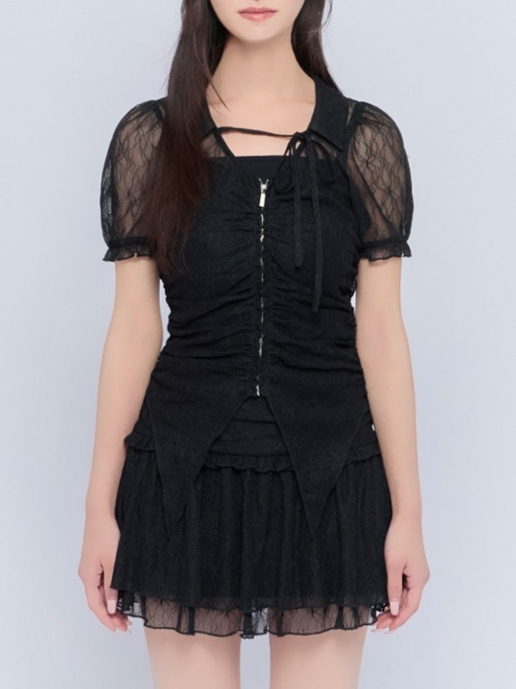 【BUBBLES】リボンレースブラウス