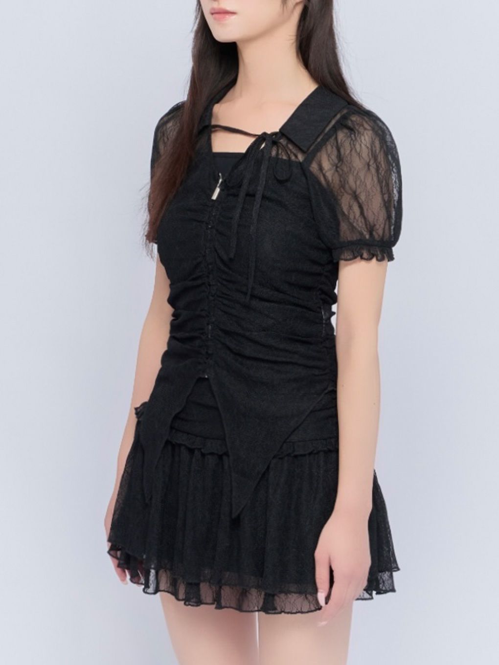 【BUBBLES】リボンレースブラウス