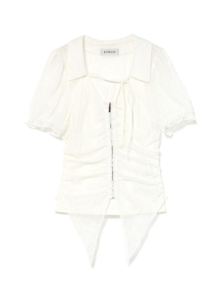 bubbles リボンベストレイヤードブラウス　グレー BUBBLES】リボンベストレイヤードブラウス | sparkling mall