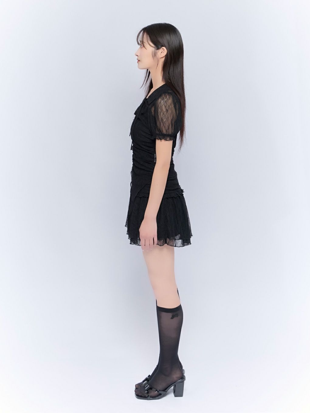 【BUBBLES】ギャザーフレアレーススカパン