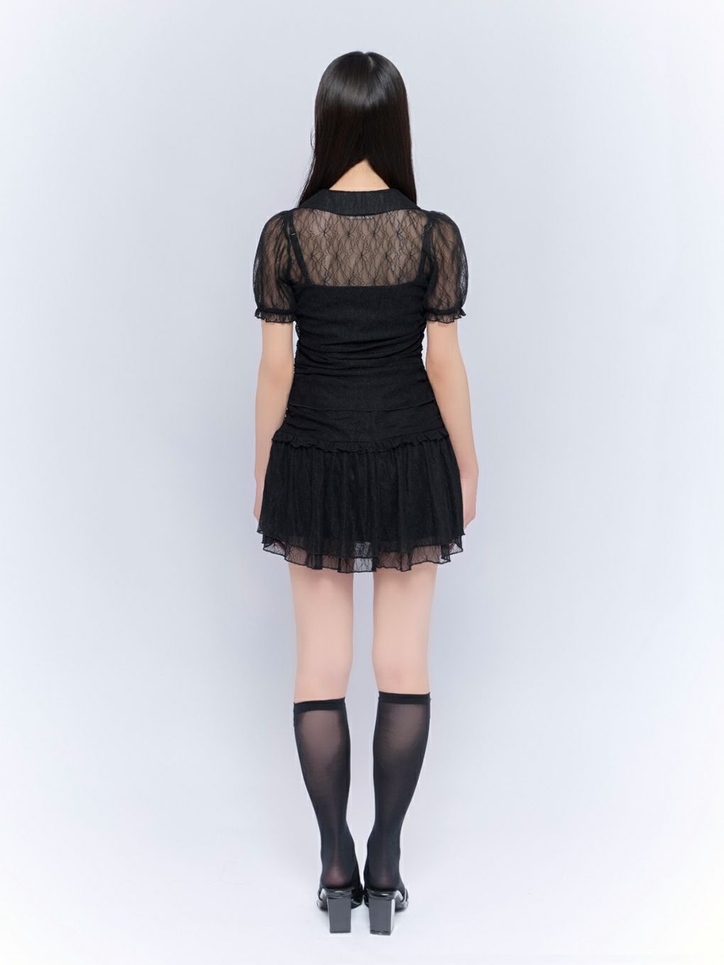 【BUBBLES】ギャザーフレアレーススカパン