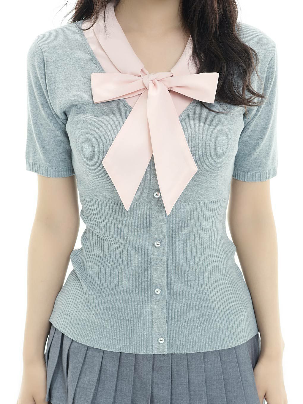 【BUBBLES】リボンシャツトップス