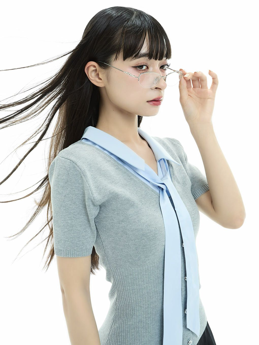 【BUBBLES】リボンシャツトップス