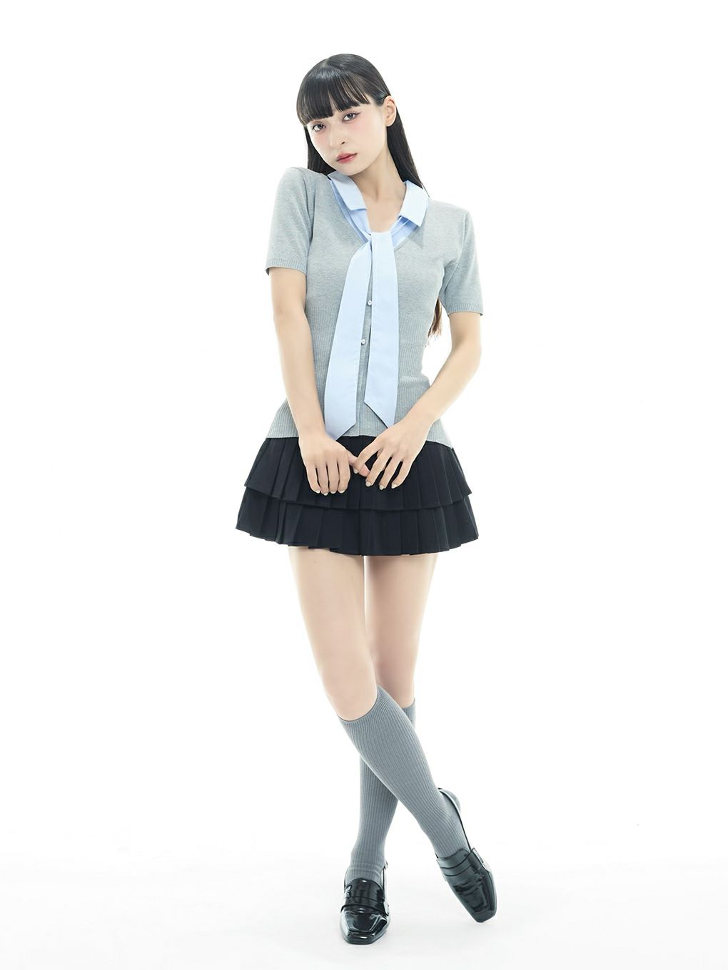 【BUBBLES】リボンシャツトップス