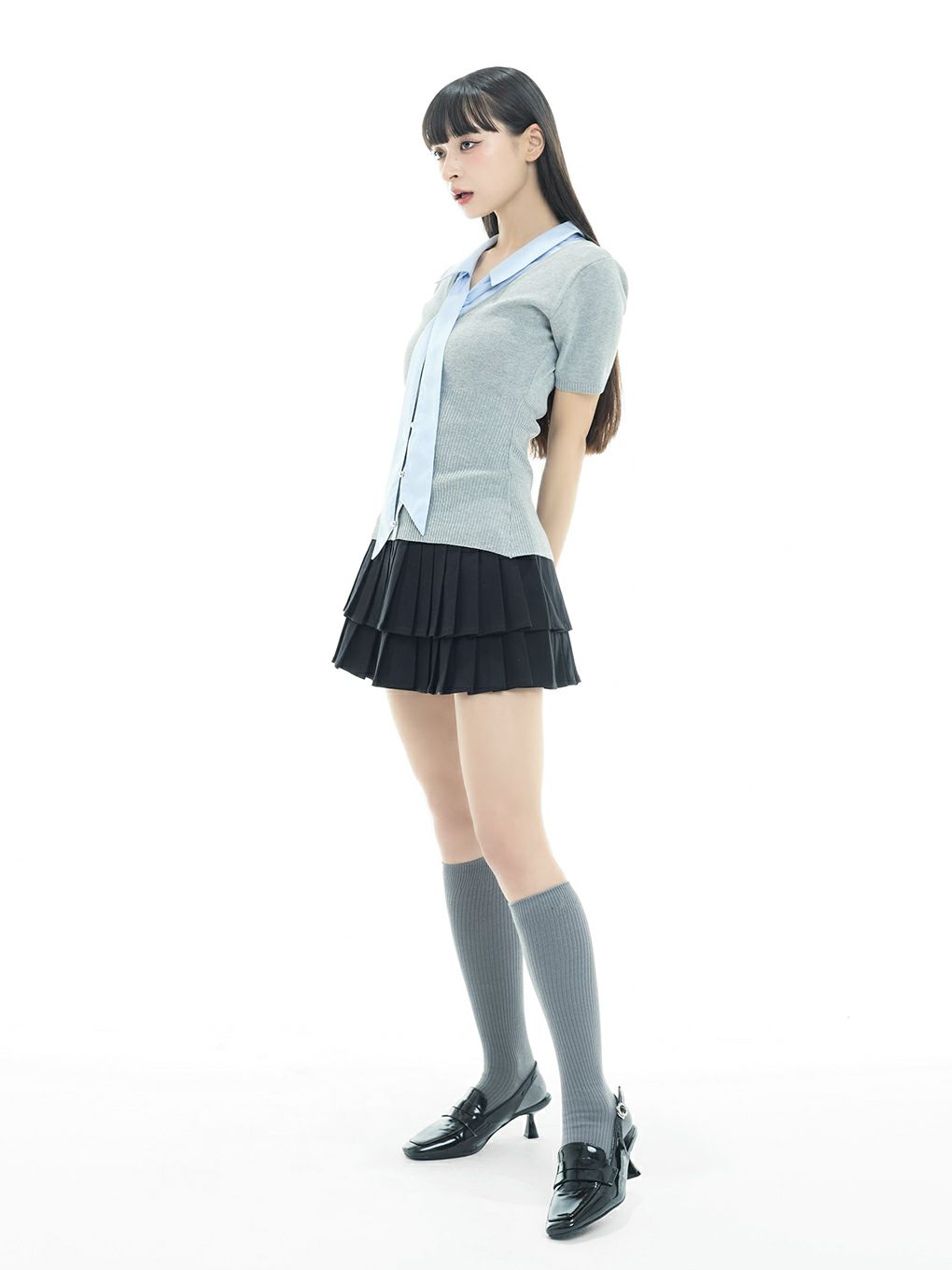 【BUBBLES】リボンシャツトップス