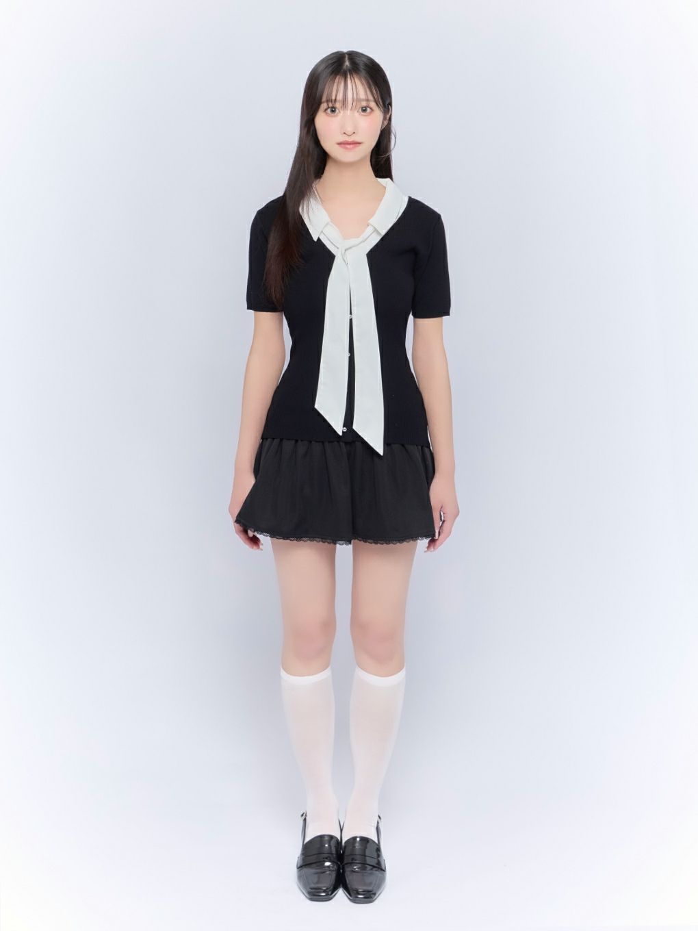 【BUBBLES】リボンシャツトップス