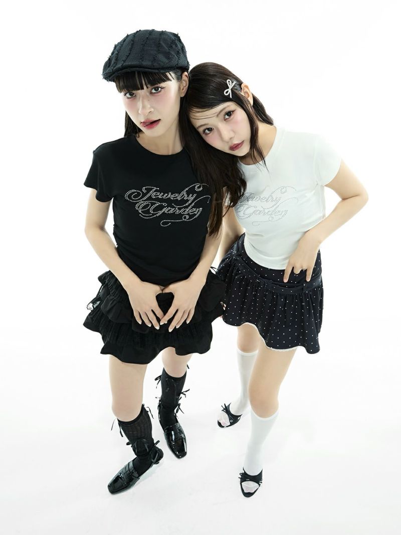 bubbles レースビジューTEE ブラック bubbles レースビジューTEE ブラック T-SHIRTS・CUTSOW