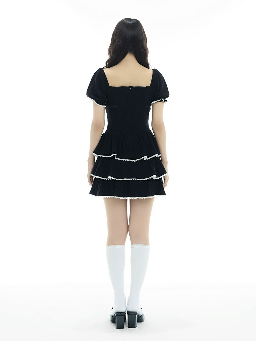 【BUBBLES】リブティアードワンピース