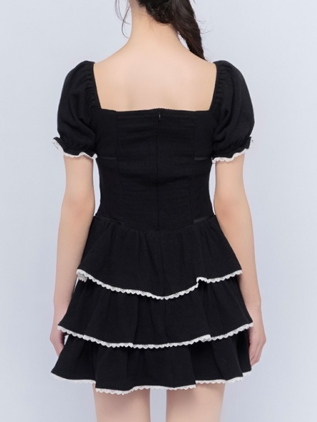 【BUBBLES】リブティアードワンピース