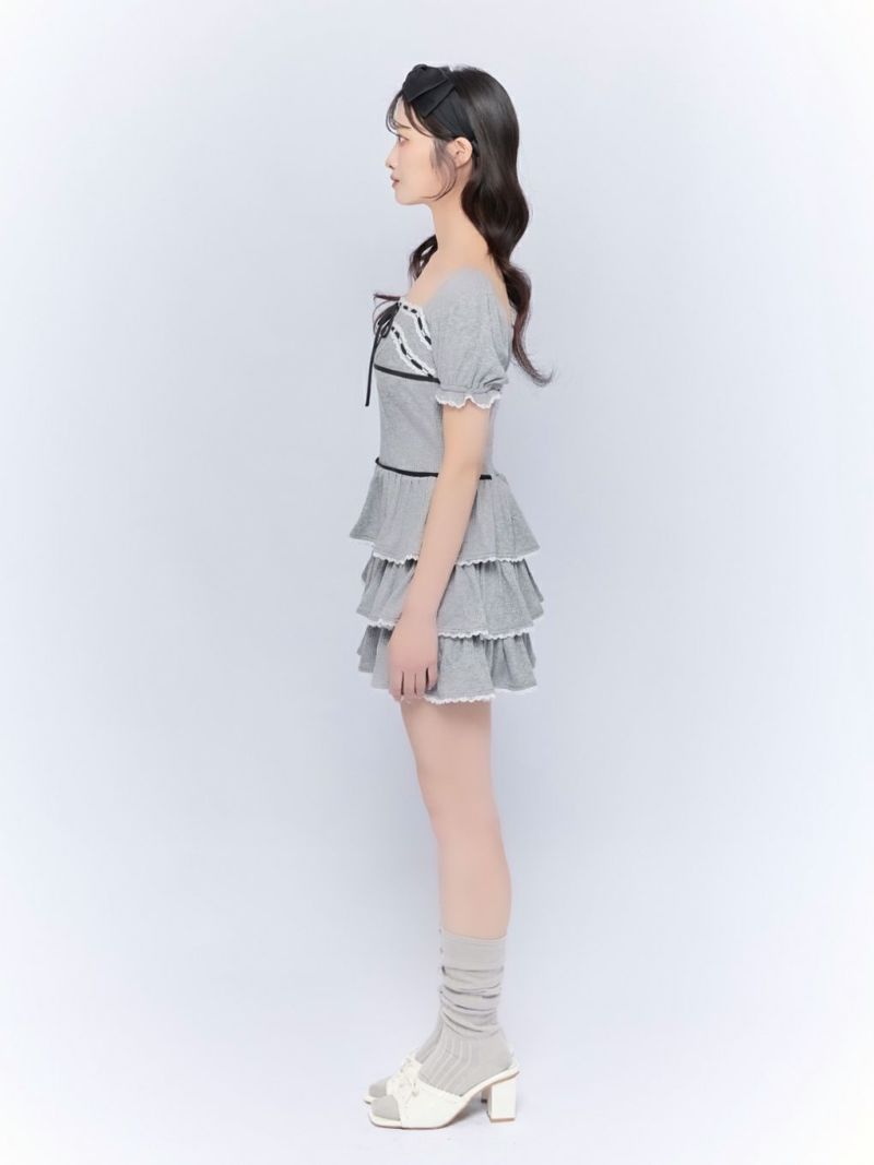 BUBBLES】リブティアードワンピース | sparkling mall online store