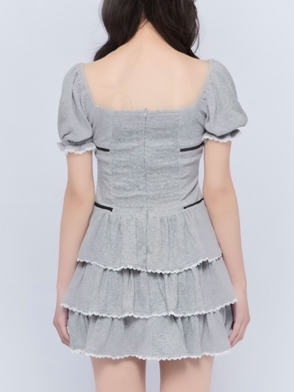 【BUBBLES】リブティアードワンピース