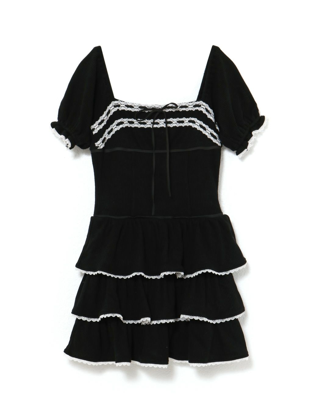 【BUBBLES】リブティアードワンピース