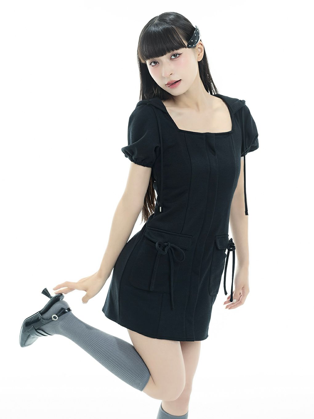 【BUBBLES】スウェットフーディーワンピース